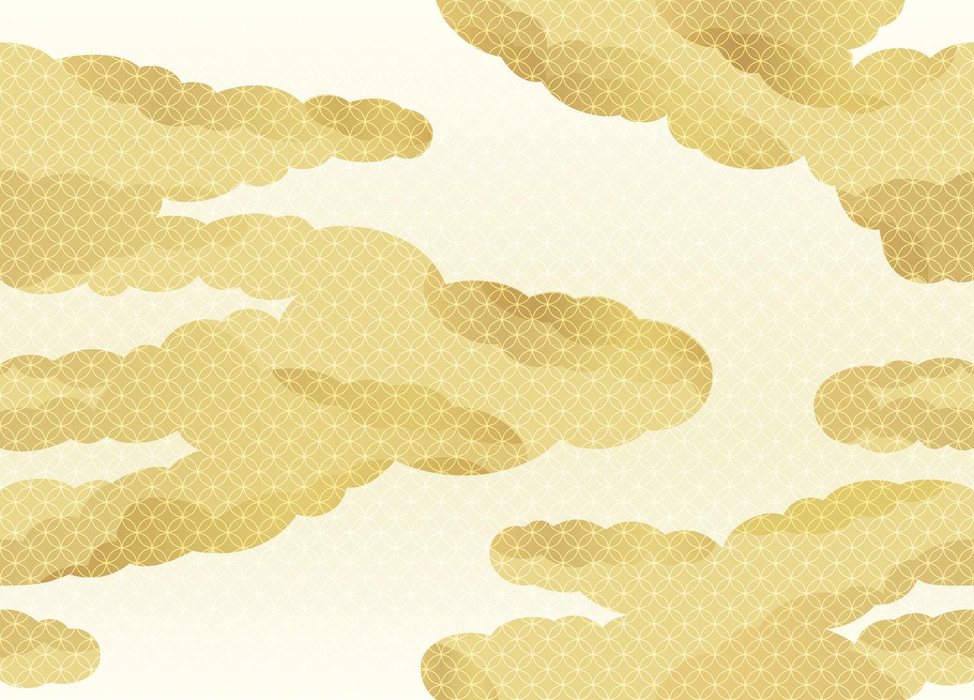 Seamless clouds pattern in the Japanese traditional style. 375030