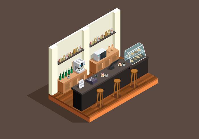 Cafe Bar Isometric Style vector