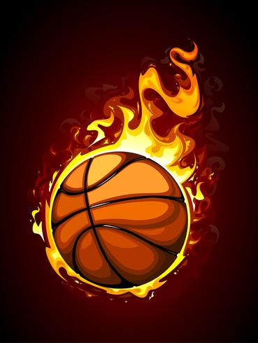 Burning basketball vector