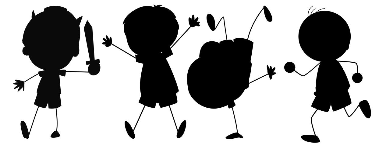 Silhouette graphic of boy vector