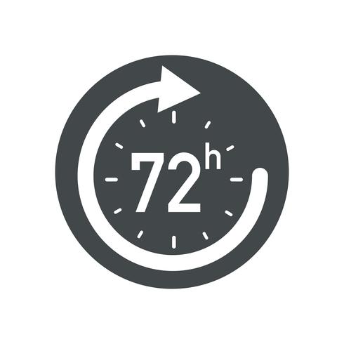 Icono de 72h. vector