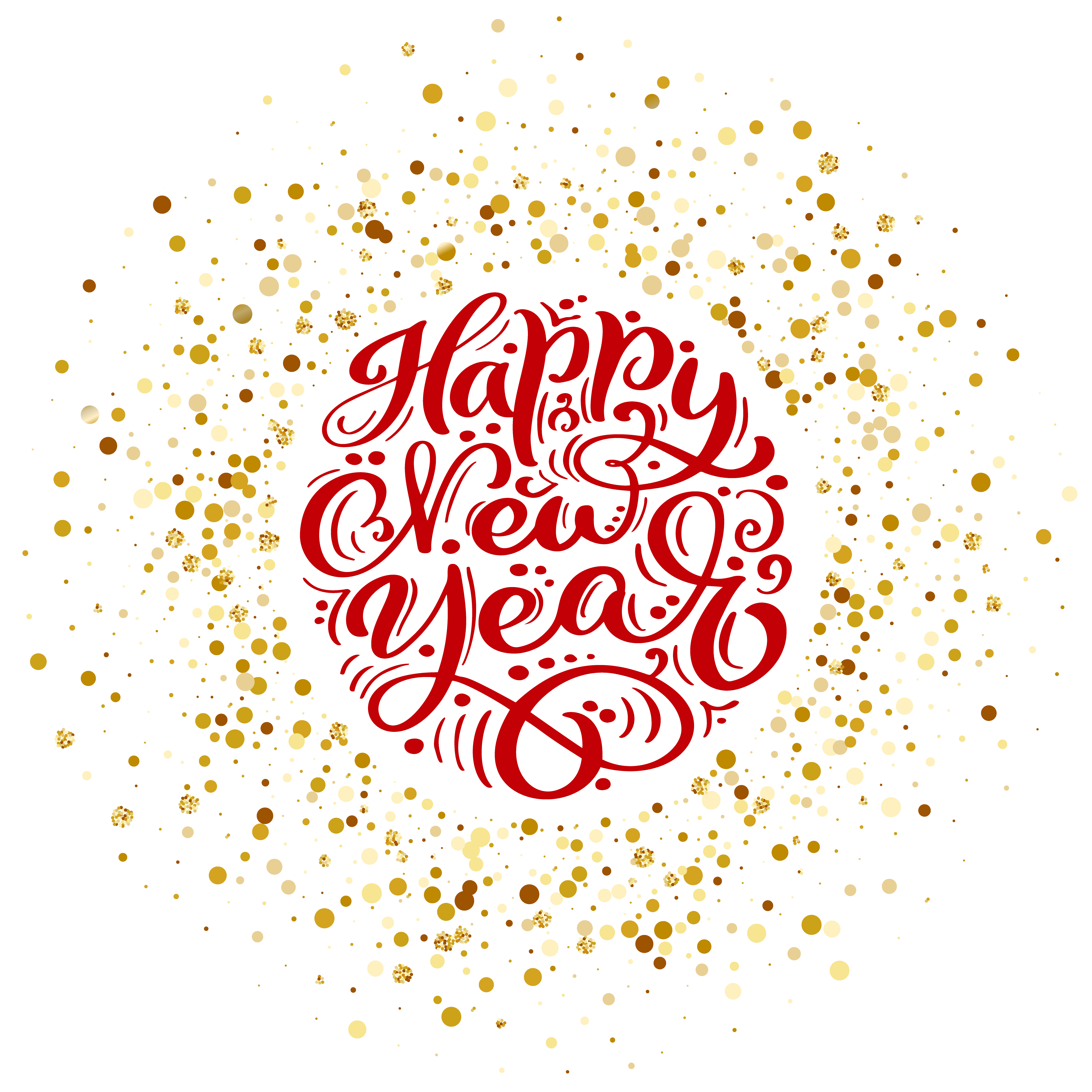  Happy  New  Year  vector text Calligraphic Lettering design 
