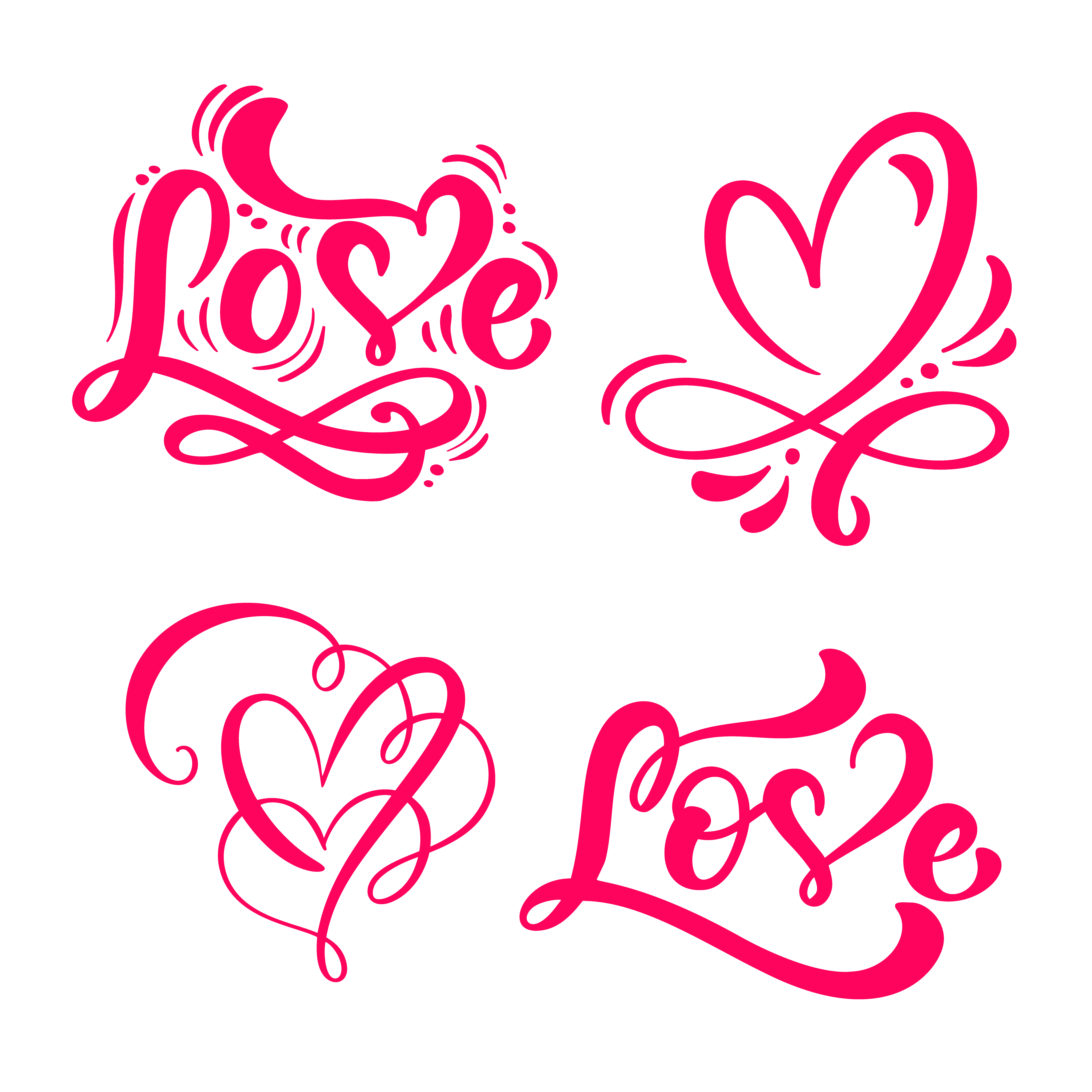 Set of red calligraphy word love and hearts 375260 vector art at vecteezy Set of red calligraphy word love and hearts 375260 vector art at vecteezy