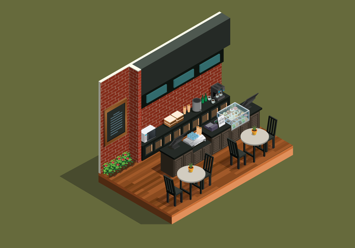 Cafe Bar Isometric Style vector