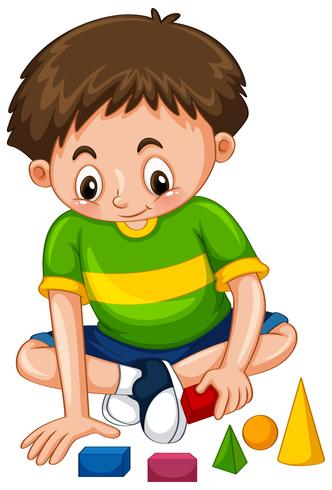 Niño jugando con bloques de forma - Descargar Vectores Gratis ...