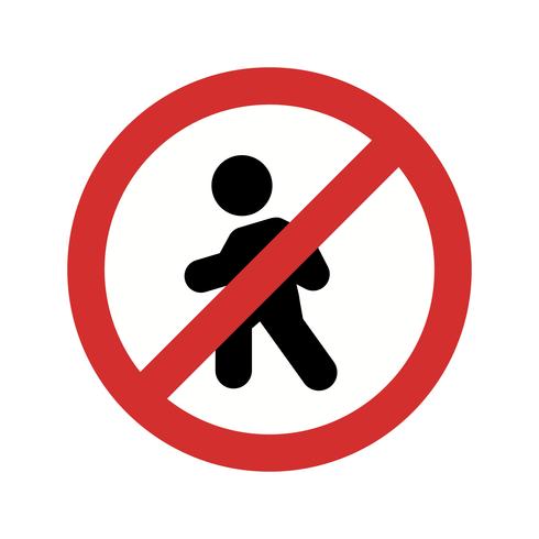 Vector No entry for pedestrians Icon