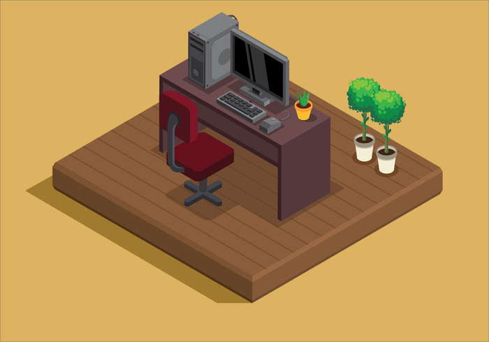 Working Room Isometric Style vector