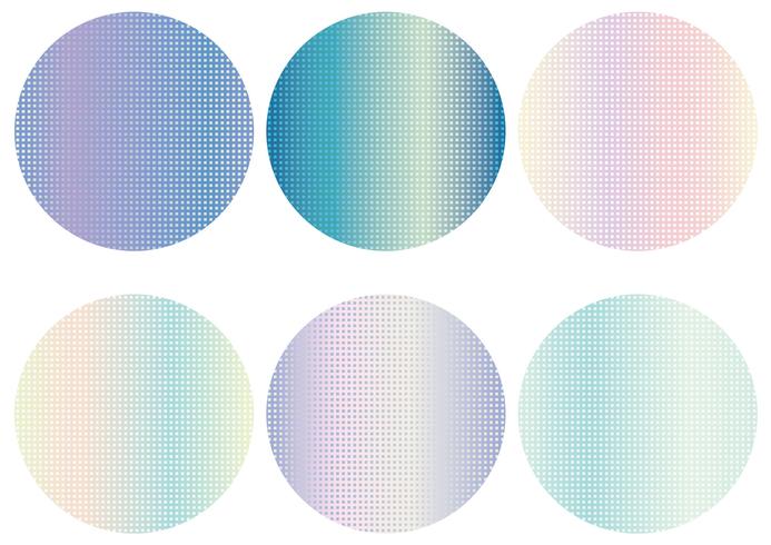 Round background set with dot pattern. vector