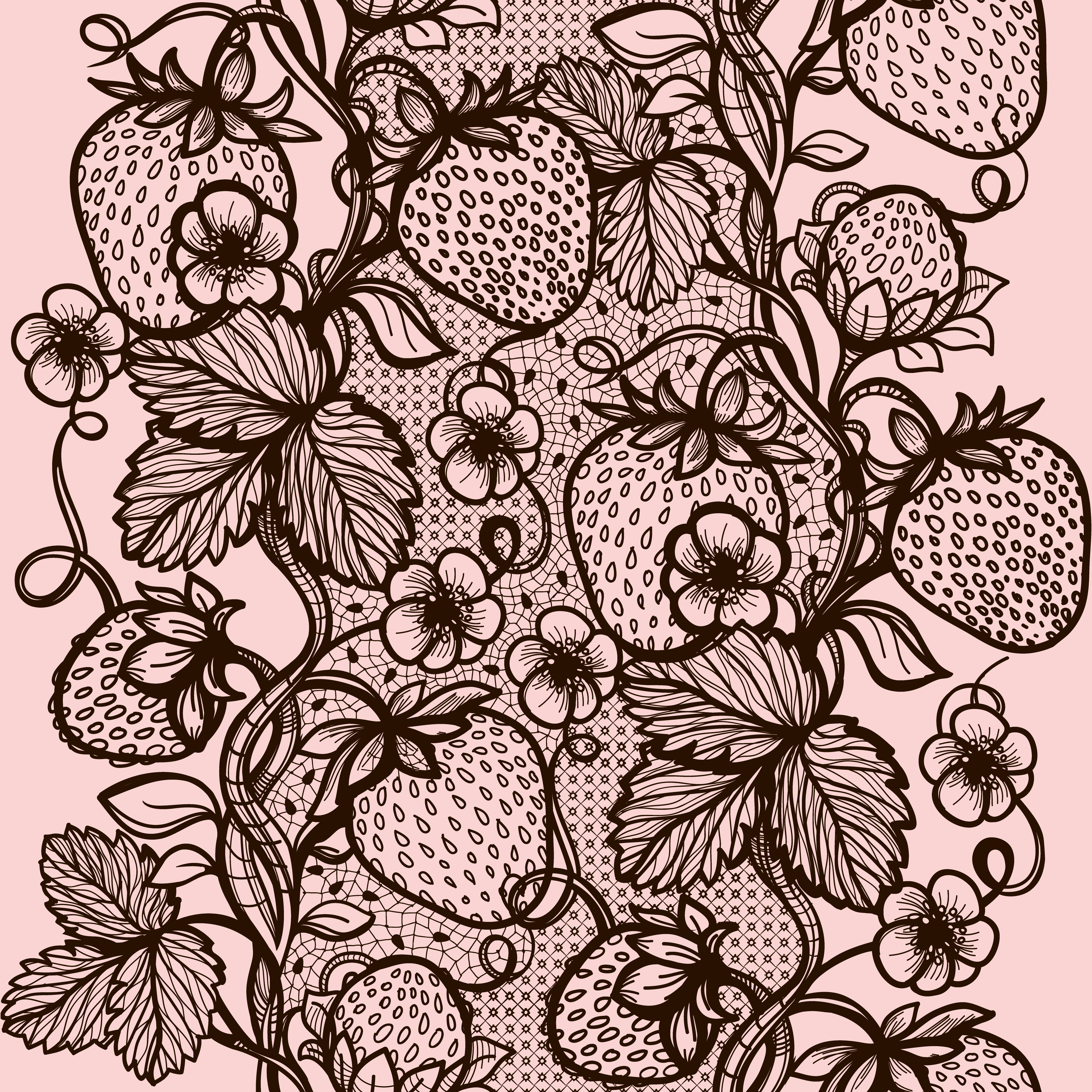 Download Vector lace seamless pattern decorative strawberry 375476 ...