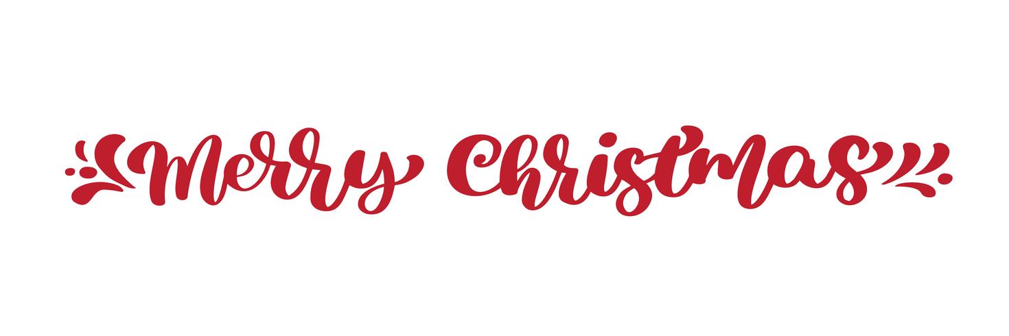 Merry Christmas red vintage calligraphy lettering vector text. For art template design list page, mockup brochure style, banner idea cover, booklet print flyer, poster