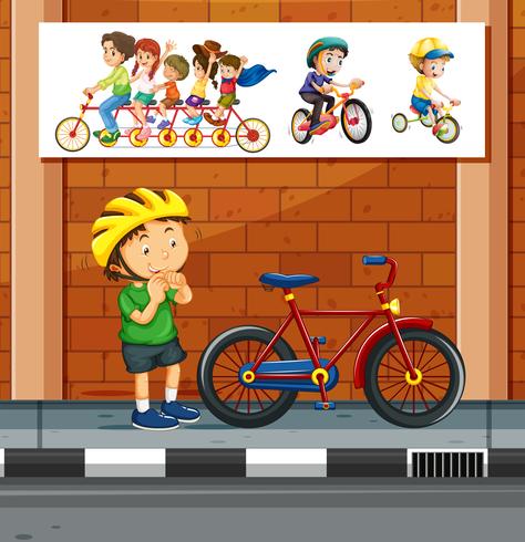People riding bicycle on the road vector
