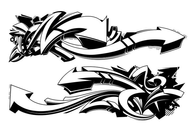 Black and white graffiti backgrounds vector