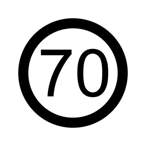 Icono de límite de velocidad de vector 70