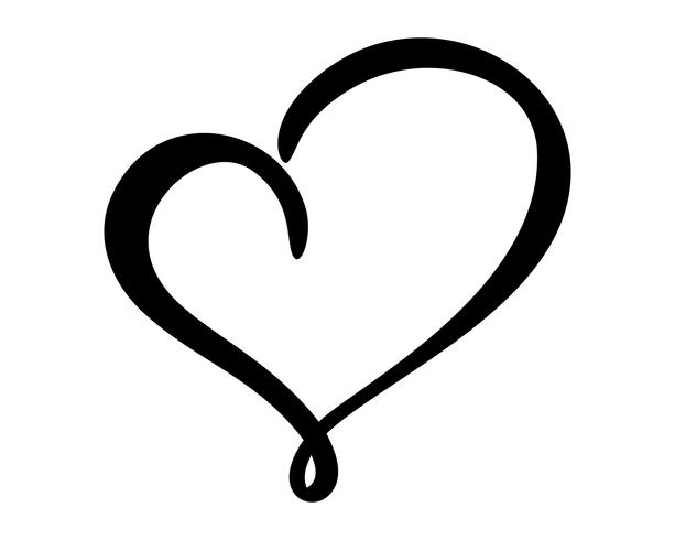 Calligraphic love heart sign vector