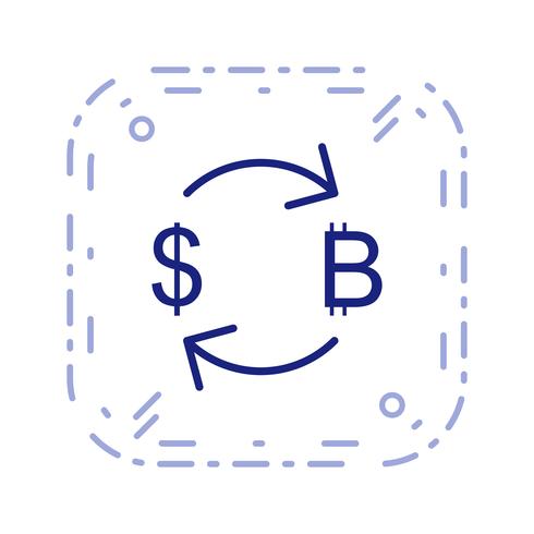 Exchange Bitcoin With Dollar Vector Icon