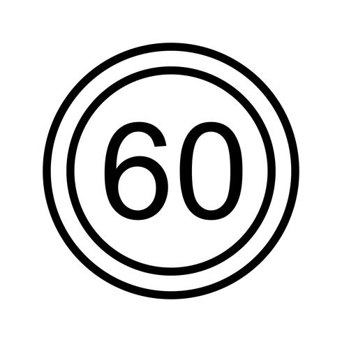 Vector icono de límite de velocidad 60