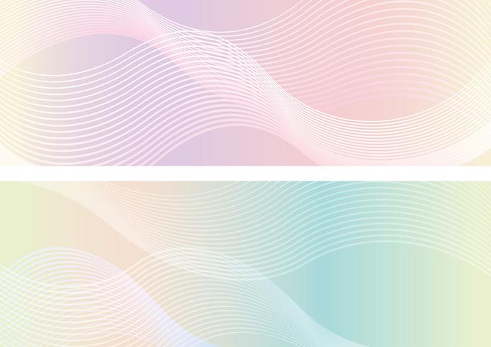 Rectangle background set with wavy patterns.  vector