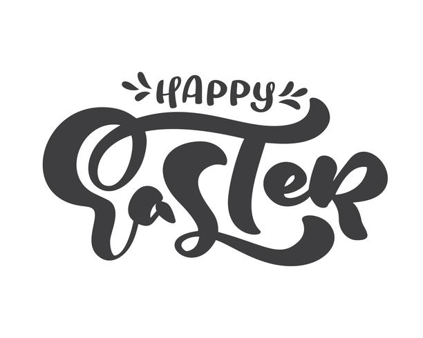 Texto caligráfico feliz pascua vector