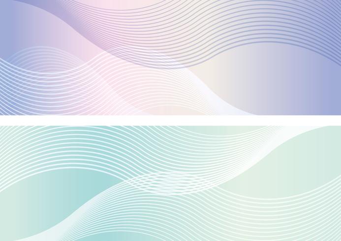 Rectangle background set with wavy patterns.  vector