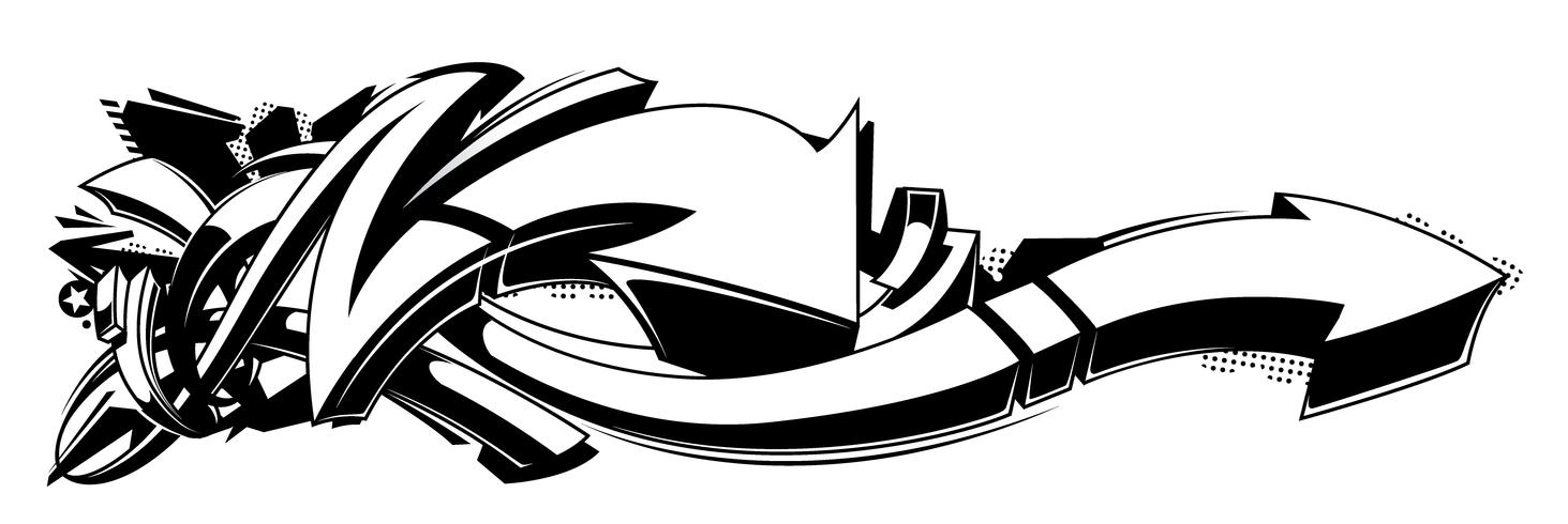 Black and white graffiti background vector