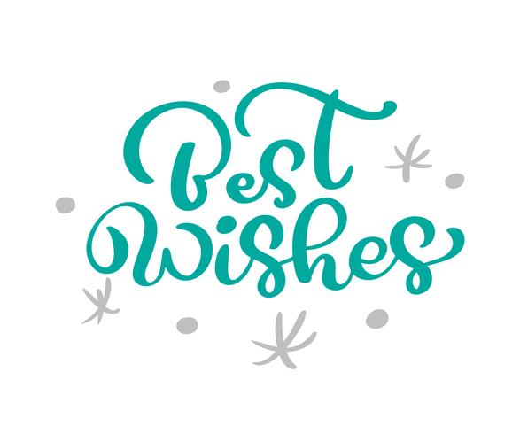 Best Wishes Christmas vintage calligraphy lettering vector text with winter drawing scandinavian flourish decor. For art design, mockup brochure style, banner idea cover, booklet print flyer, poster