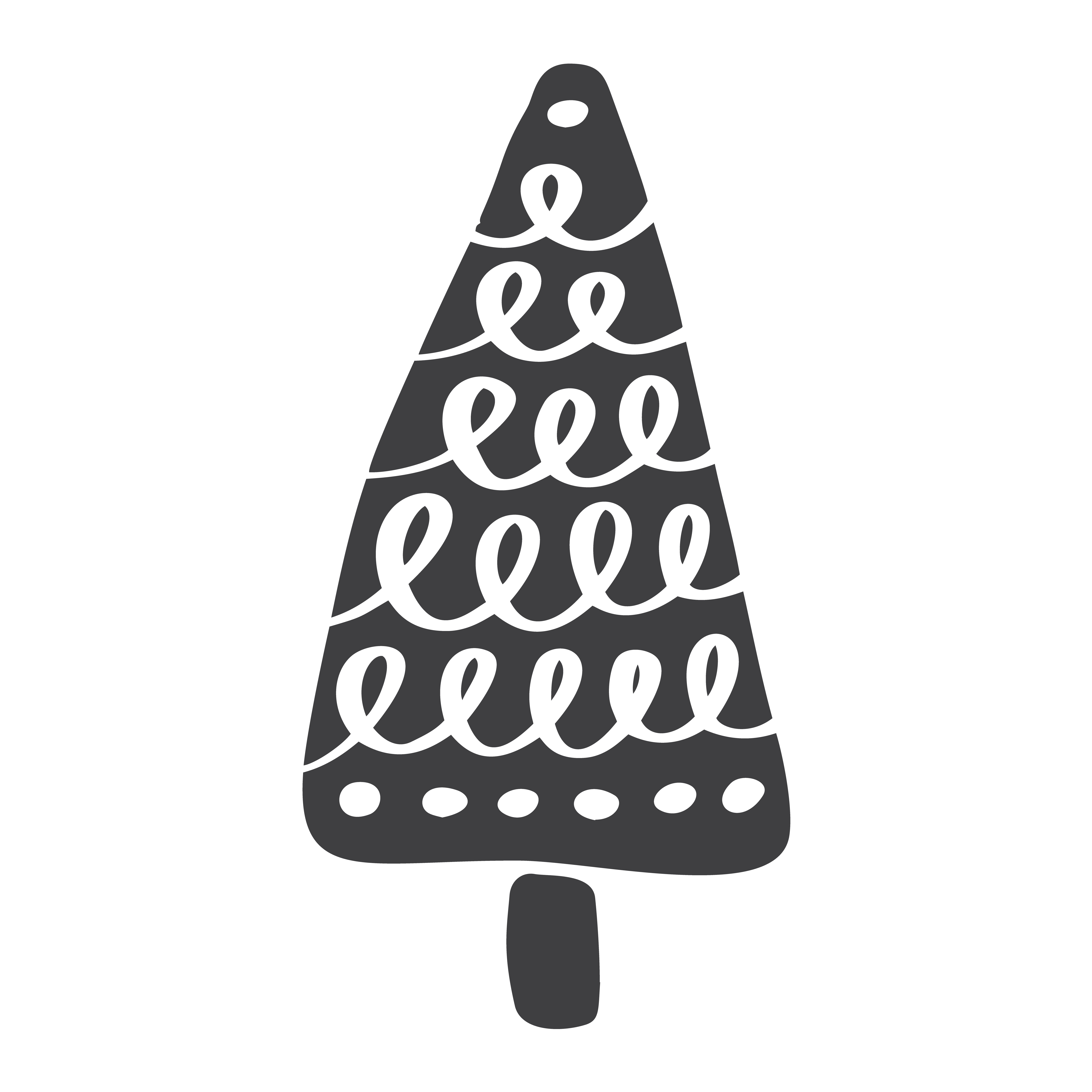 Download Christmas Tree vector icon silhouette. Simple contour ...