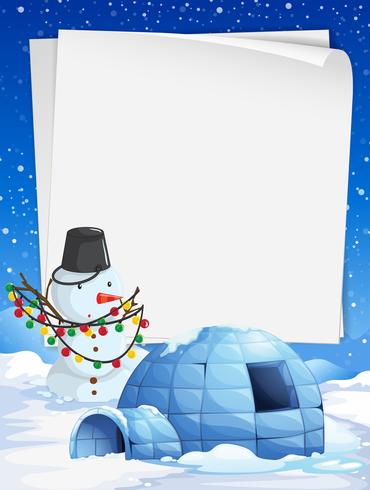 Papel en blanco con fondo de tema de Navidad vector