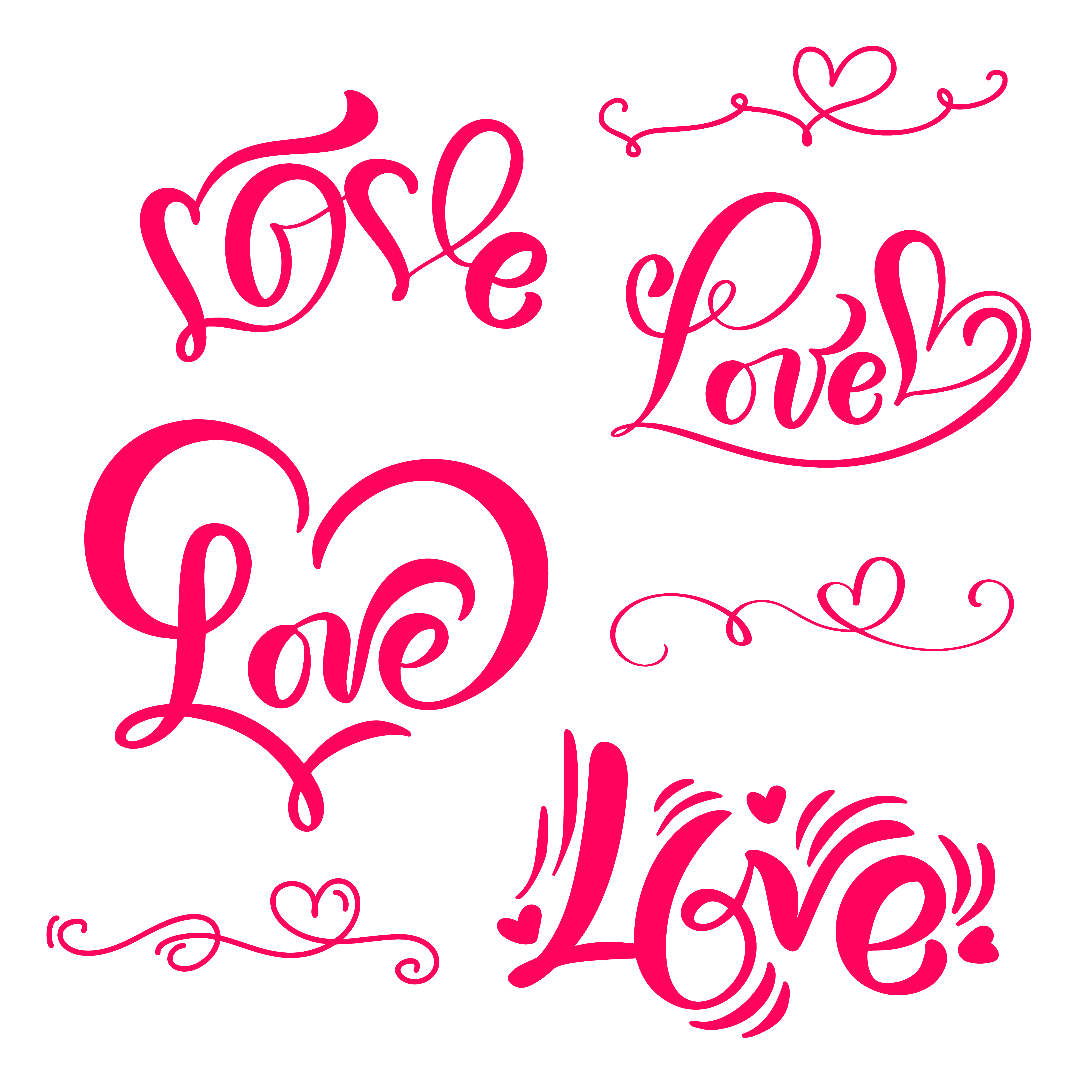 Download Set of red Calligraphy word "Love" - Download Free Vectors ...