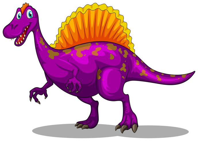 Dinosaurio morado con garras afiladas. vector