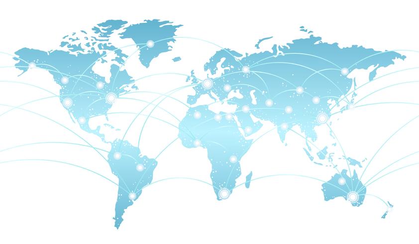 Seamless map of the global network system. vector