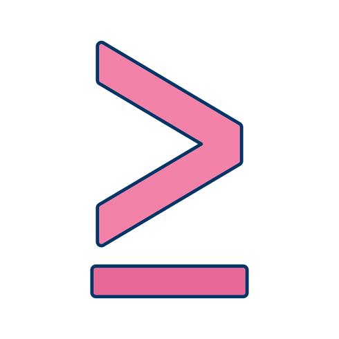 Greater Than or Equal To Vector Icon