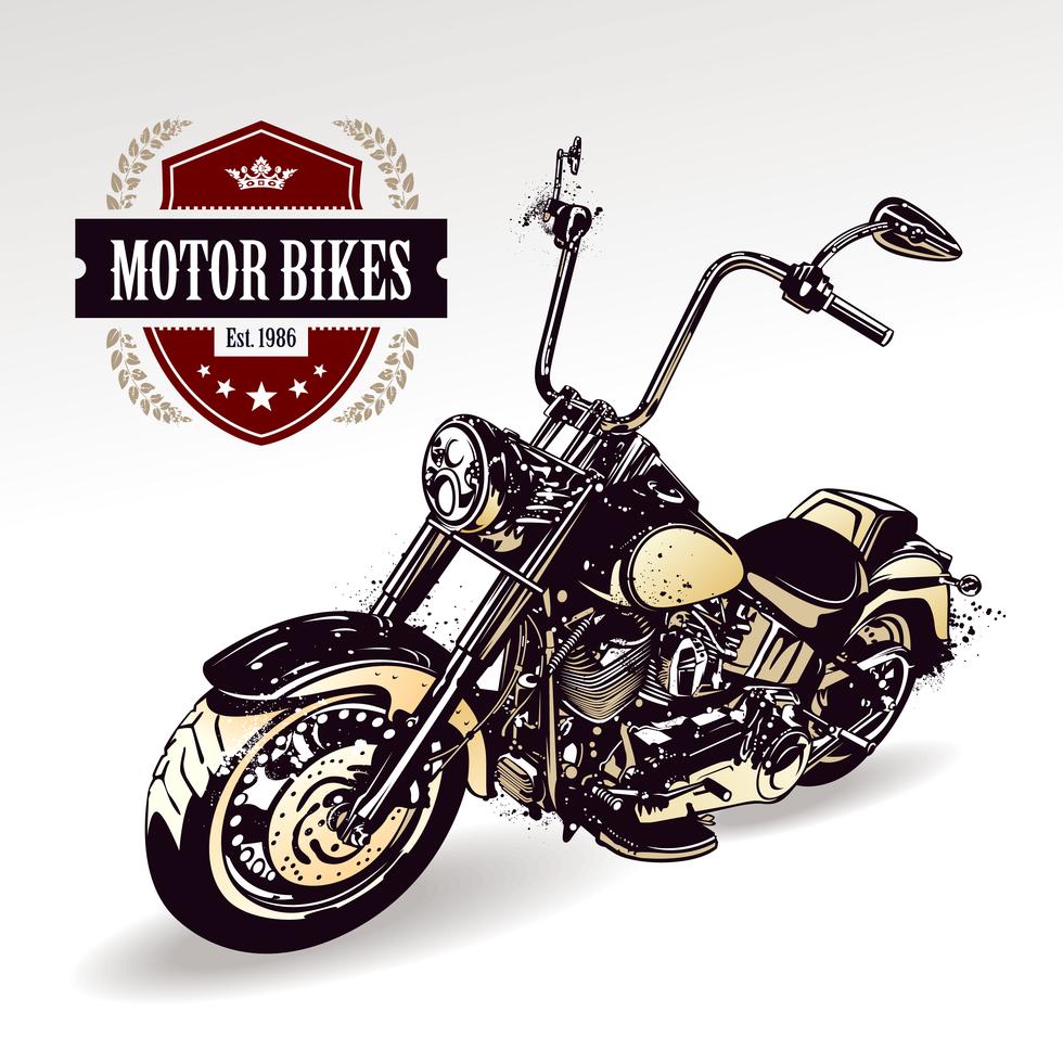 Chopper custom motorcycle  376247 Vector Art at Vecteezy 