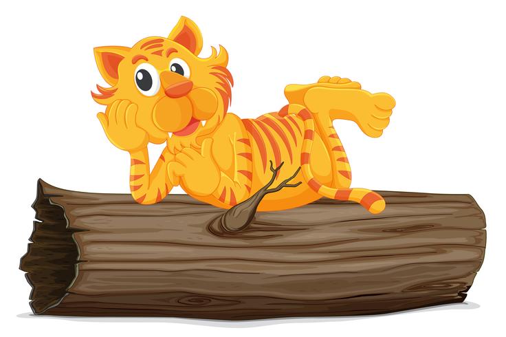 Tiger on a log vector