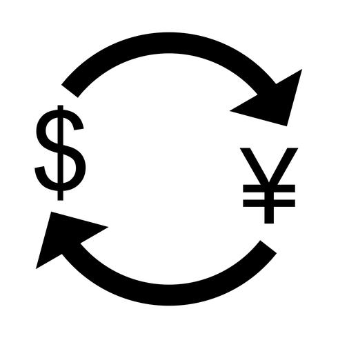 Exchange yen With Dollar Vector Icon