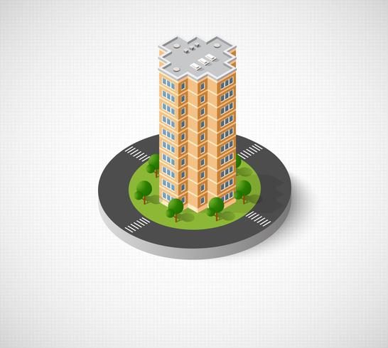 Computer internet icon isometric 3D landscape of vector