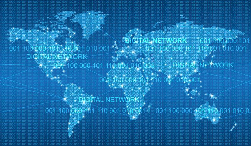 Seamless map of the global network system. vector