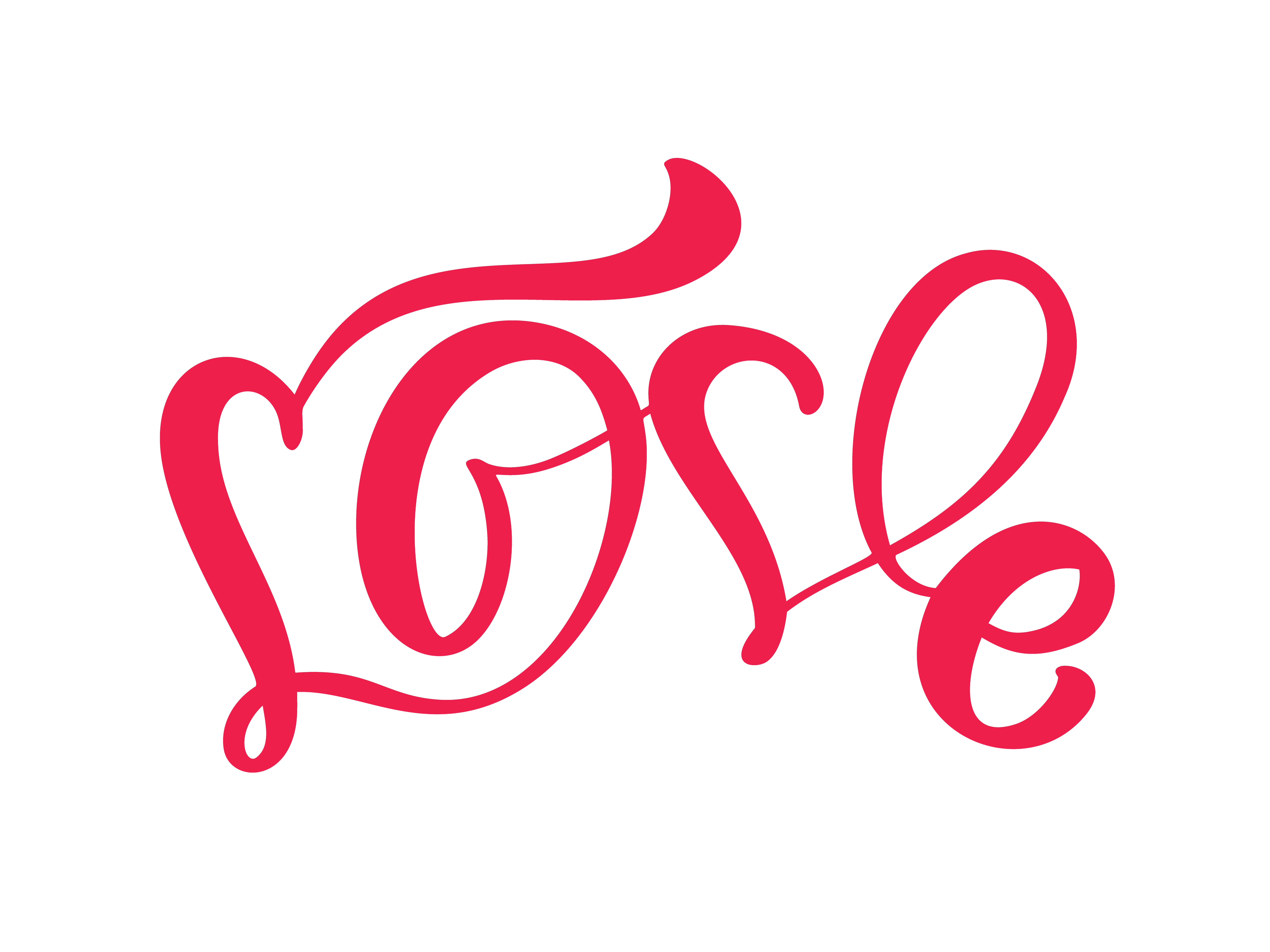 Download Red Calligraphy word Love. Vector Valentines Day Hand ...