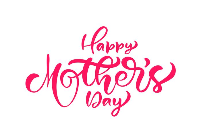 Happy Mother's day handwritten ink calligraphy lettering text vector