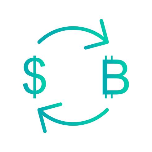 Exchange Bitcoin With Dollar Vector Icon