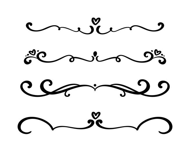 Vector vintage line elegant dividers and separators