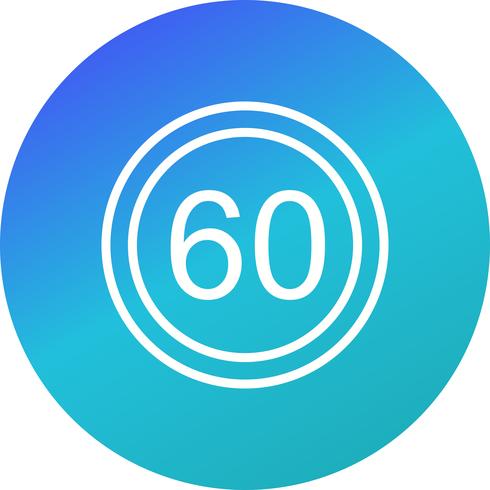 Vector icono de límite de velocidad 60