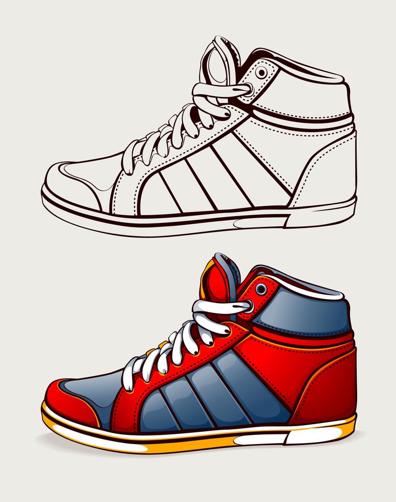 Vector shoes sneakers 376496 Vector Art at Vecteezy