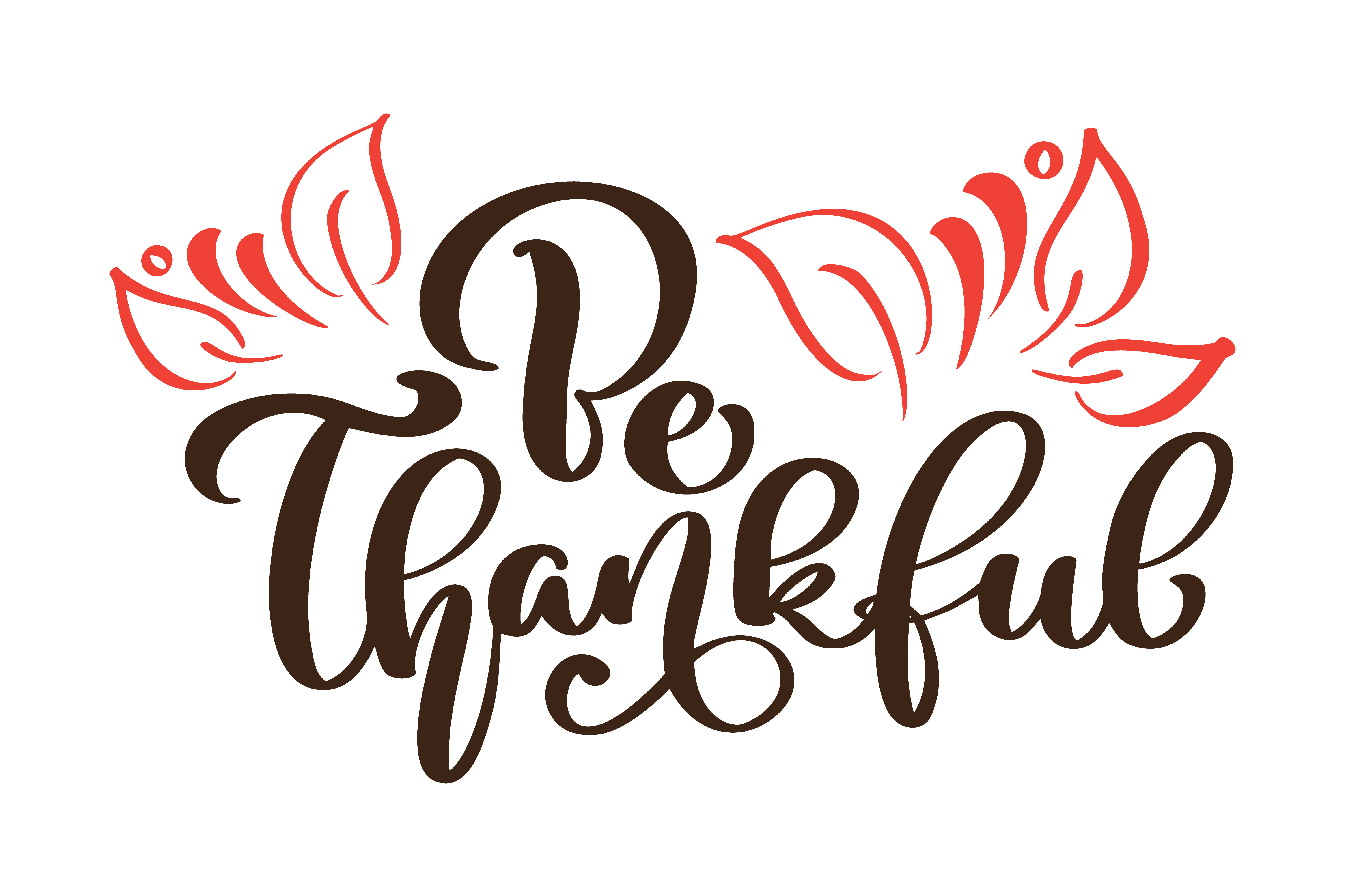Be thankful Thank you greeting card. Calligraphy text and ...