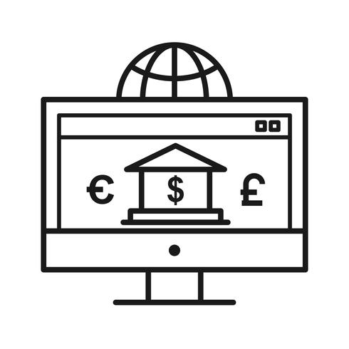 Internet banking SEO Line Icon vector