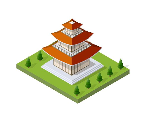 Edificio de la pagoda china vector