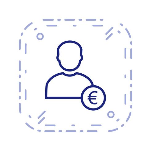 Euro with Man Vector Icon