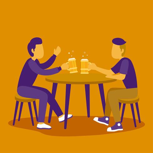 Guys Drinking Beer Vector