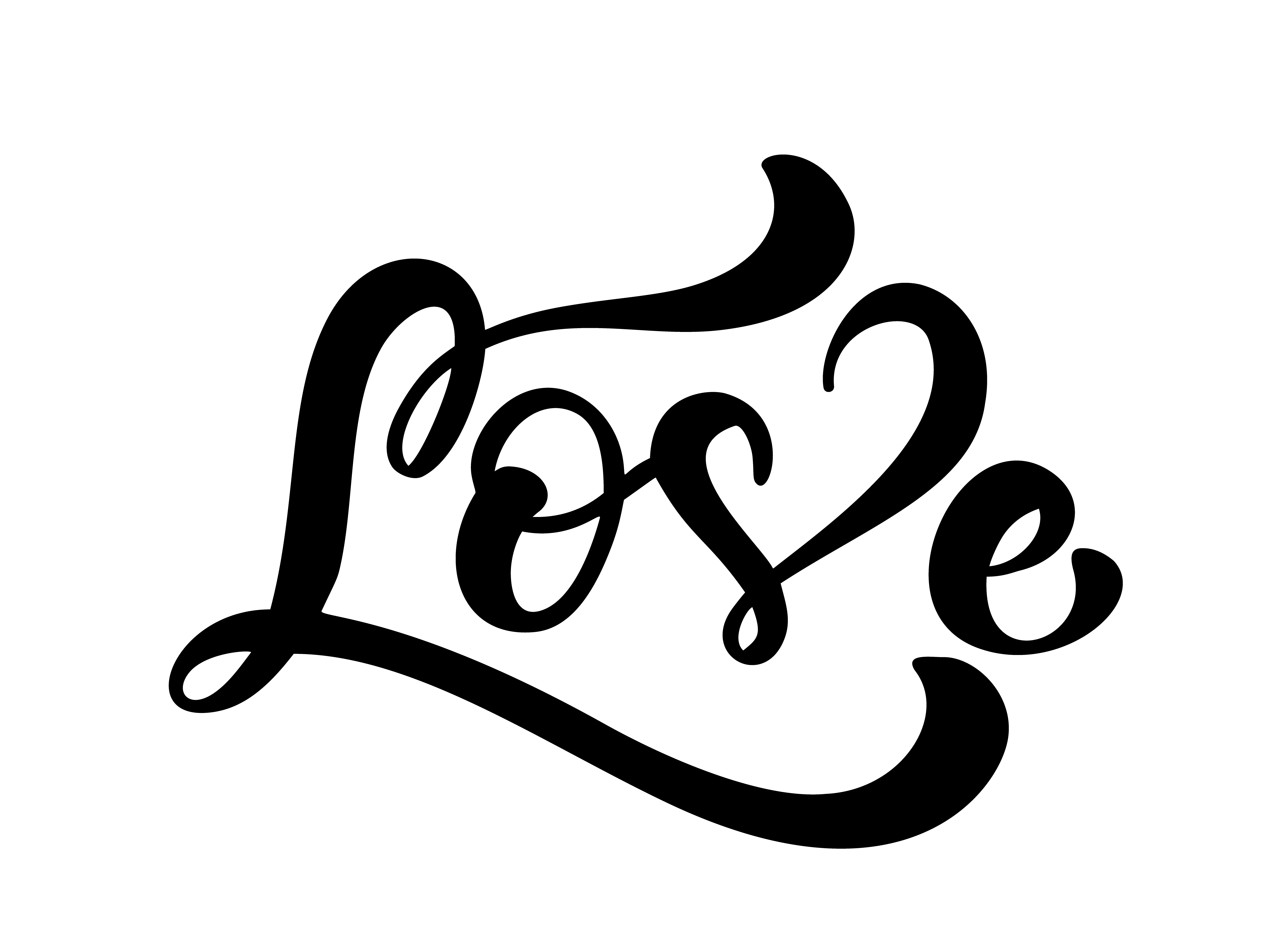 Download Calligraphy word Love. Vector Valentines Day Hand Drawn ...