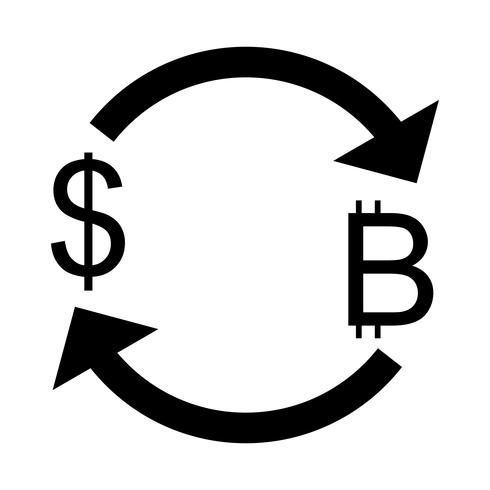 Exchange Bitcoin With Dollar Vector Icon