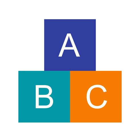 ABC cubos Vector icono